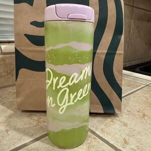 Starbucks Dream In Green Travel Mug - Pastel Green & Pink